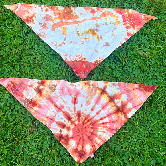 Set of SIX tye dye bandanas- AMERICAN dyed & sewn - Picture 3 of 3